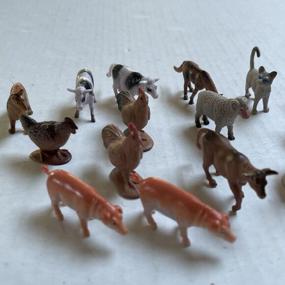 17 Farm Animals Model Mini Poultry Figure Kids Toys Cows Horse Goat Hen Playset - Picture 3 of 7